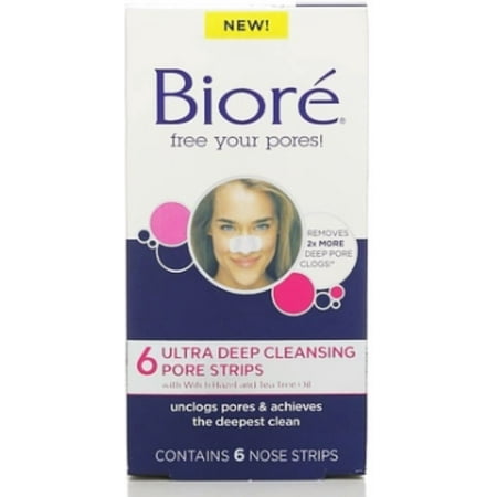 2 Pack - Biore Ultra Deep Cleansing Pore Strips Nose 6 Each