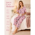 thumbnail image 4 of DAKIMOE Womens Pajama Set 2 Piece Short Sleeve V Neck Tops & Capri Pants, Comfy Soft Stretchy Sleepwear, Cute Printed Loungewear Lounge Set, Lightweight Pajamas for Women S-2XL, 4 of 8