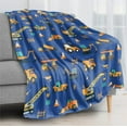 thumbnail image 4 of Construction Blanket for Boys Girls Soft Flannel Lightweight Cartoon Cars Trucks Throw Blanket Birthday Gifts Vehicles Kids Baby Plush Blanket for Couch,Bed,School Blanket,Travel Blanket(50"x60"), 4 of 8