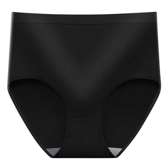 Gubotare Womens High-waisted Brief Panties Moisture-wicking Cotton Brief Underwear Thinx Period Underwear (Black,XL)