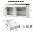 thumbnail image 6 of 63 Inch Fluted Buffet Cabinet With 4 Doors And 3 Drawers For Kitchen Dining Room Living Room Storage, White Console Table With Coffee Bar Station, 6 of 9