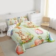 thumbnail image 3 of Manfei Cartoon Cute Rabbit Bedding Comforter Set for Kid, Happy Easter Eggs Twin Comforter Sets, Kawaii Bunnies Animal Reversible Bedding Set, Ultra Soft Home Decor, 2pcs, 3 of 8