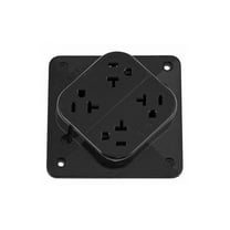 Hubbell Wiring Device-Kellems Receptacle,Black,20 A,2P3W,Back,1PK HBL420BK