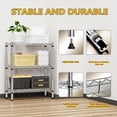 thumbnail image 3 of M MZG 3 Tiers Metal Shelf Dimensions: 26.5"W x 11.8"D x 31.5"H Storage Shelving Unit, Silver, 3 of 7