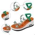 thumbnail image 5 of Rokment Glitter Sequin Butterfly Platform Wedge Dressy Sandals for Women Bridal Bling Elegant Clear Band Chunky High Heels Slingback Dress Summer Shoes Comfortable Green Size 9, 5 of 7