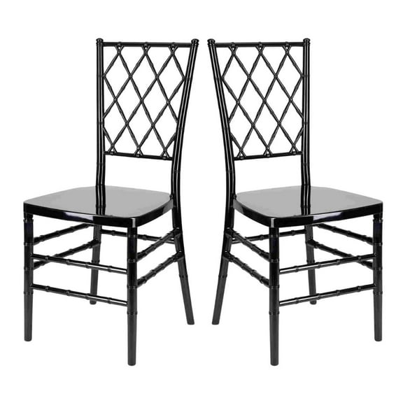 Black Diamond Resin Chair - Set of 2 by Chivari (Assembly Req)