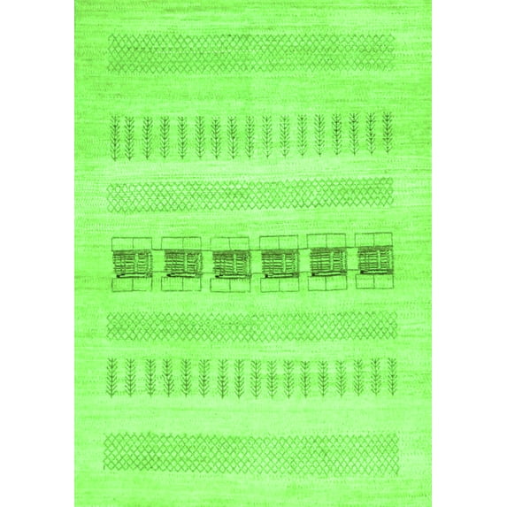 Ahgly Company Indoor Rectangle Solid Green Modern Area Rugs, 8' x 12'