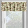 thumbnail image 2 of Ambesonne Winter Valance Pack of 2, Peacocks and Snowflakes, 54"X12", Ruby Olive Green Cream, 2 of 5