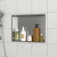 thumbnail image 2 of 19" x 15" Stainless Steel Shower Niche, Brushed Nickel, 2 of 9