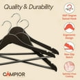 thumbnail image 4 of Vintage Wooden Hangers 50 Pack – Heavy-Duty with 360° Swivel Hook, Non-Slip, Pants Bar & Shoulder Grooves - Wooden Hangers for Suits, Jackets, Dresses & Camisoles, Space-Saving and Smooth Finish, 4 of 8