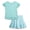 Icy Mint, variant on Girls Skorts Set - 2 Piece Short Sleeve Ribbed Shirt and Stylish Ruffle Bike Skort for Girls