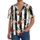 thumbnail image 1 of Balery Rose Flowers Camisa Casual de Manga Corta con Botones para Hombre, Texturizada, Estilo Cubano, para Playa, Verano-XX-Large, 1 of 5