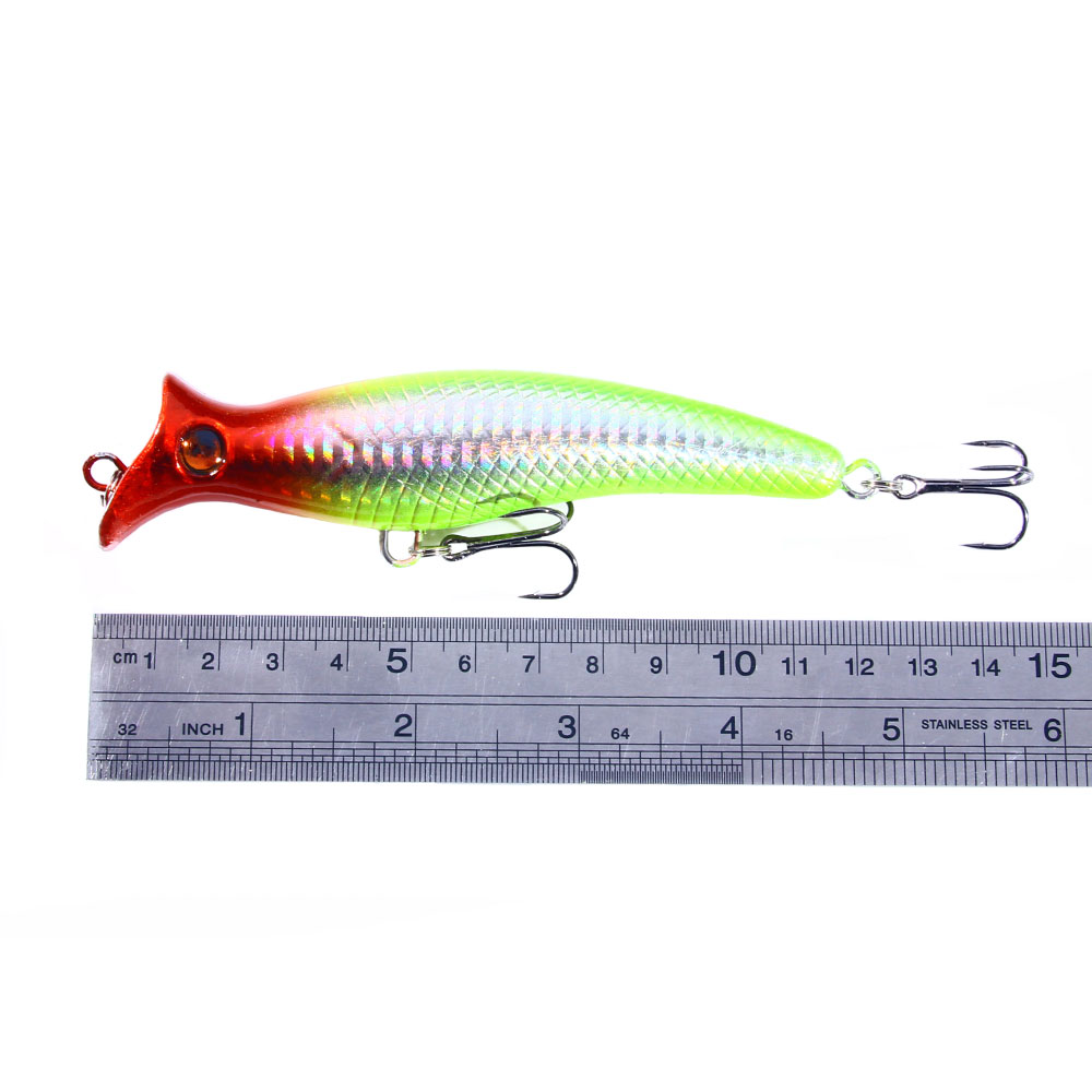 HENGJIA Top Water Popper Fishing Lures Saltwater, Pack of 8 Large Popper Lures Treble Hooks Surf Fishing Lures for ‎Bass, Walleye, Trout, Striped Bass Popper Fishing Plugs Offshore, 4.92in, 5/7oz