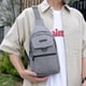 thumbnail image 1 of Bolso bandolera cruzado en el pecho y hombro | Bolso de viaje resistente al agua con una correa para hombres y mujeres | Tela gris | 11.8x7.08x2.36in | Mochila para exteriores ajustable, ligera y, 1 of 8