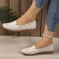 thumbnail image 4 of Xucatan Women's Breathable Loafers, Floral Perforated Faux Leather Flats with Non Slip Sole, Lightweight Casual Slip On Shoes, Versatile Spring Summer Office Footwear Gift, 4 of 8