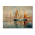 thumbnail image 3 of Designart "Boat Abstract Maritime Euphony III" Boat Print on Natural Pine Wood, 3 of 5