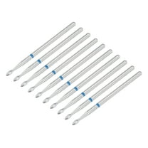 Unique Bargains 10 Pcs Emery Nail Drill Bits Set for Acrylic Nails 3/32 Inch Nail Art Tools 44.1mm Length Blue