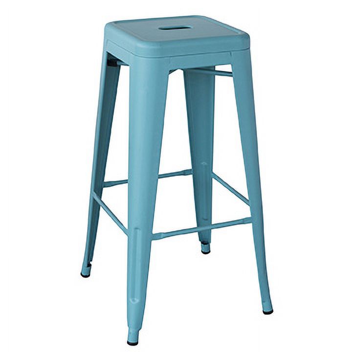 AmeriHome 3 Piece Teal Finish 30-inch Metal Backless Bar Stools