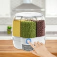 thumbnail image 4 of Rotating Food Dispenser Cereal Container 6-Grid Flour Storage Bucket with Handle, 4 of 11