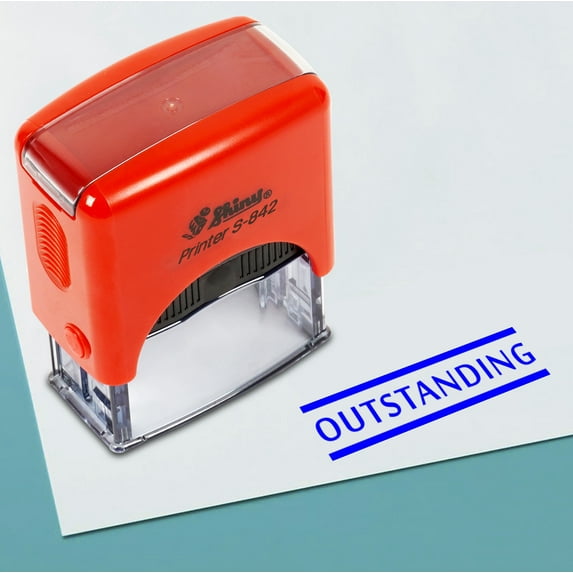 Printtoo Outstanding Self Inking Rubber Stamp Pre,Inked Office Stamp, Home Office Business Stationery, 38 x 14 mm, Blue