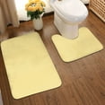 Vsdgher Yellow Gingham Print Toilet Seat Cushion Bathroom Carpet Anti