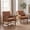 Brown Pu, variant on Dayalane Mid-Century Modern Rattan Accent Chair Set of 2, Farmhouse PU Upholstered Armchair with Cane Sides & Washable Cover, Boho Solid Wood Rattan Reading Chair for Living Room Bedroom, Brown