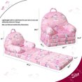 thumbnail image 5 of 2 in 1 Convertible Plush Kids Sofa Flip Open Sofa Seat with Pockets for Toddler Baby Girls, 5 of 7
