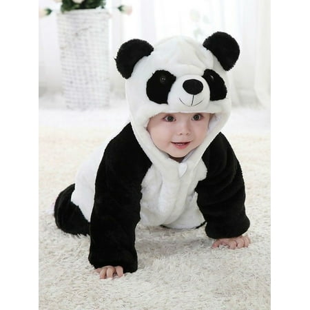 

Coduop Toddler Kids Winter Warm Baby Boy Girl Panda Long Sleeve Rompers 0-3 Years
