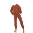 thumbnail image 5 of Womens Ladies Fleece PJ Pajama Set Taupe With Hoodie Size S, 5 of 5
