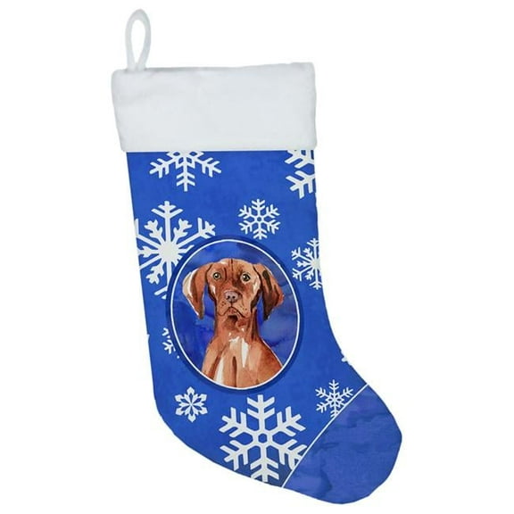 Carolines Treasures CK3915CS Vizsla Winter Snowflakes Christmas Stocking