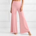 thumbnail image 3 of Palazzo Pants for Women Summer Lightweight Cooling High Waisted Wide Leg Flowy Loose Yoga Lounge Pants, 3 of 7