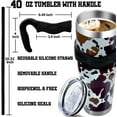 thumbnail image 2 of 40 Oz Tumbler with Handle and Silicone Straws,Coffee Insulated Tumbler with Handle,40 Oz Water Bottles,Travel Mug with Handle, 2 of 6