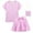 Pink, variant on Sngxgn Girl's 2 Piece Outfits Button Front Long Sleeve Jacket and Skirt Set(Pink,120)