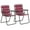 Red Black 2, variant on Folding Chair, Patio Lawn Chair Set with Armrest, Indoor/Outdoor 2 Pack Webbed Lightweight Dinning Chair, Portable Beach Chair for Outside, Poolside, Backyard (Red, 2)
