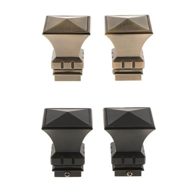 Xingzhi 2 Pcs Embouts de Tringle à Rideaux Tête de Poteau pour Tringle de 28mm Tour Carrée#Noir
