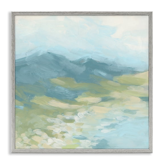 Stupell Industries Contemporary Misty Mountain Valley Gray Framed Giclee Art, 24 x 24, by June Erica Vess