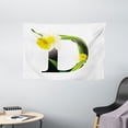 thumbnail image 1 of Letter D Tapestry, Black D Silhouette Entangled with Growing Daffodils Artistic with Flowers, Wall Hanging for Bedroom Living Room Dorm Decor, 60W X 40L Inches, Yellow Green Black, by Ambesonne, 1 of 2