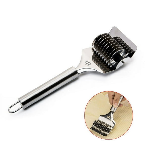 Kiplyki Stainless Steel Spaghett Noodle Maker Lattice Roller Docker Dough Cutter Tool