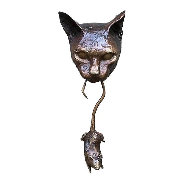 Aldaba de puerta YONGSHENG de ratón de gato decoración de pared adorno de resina color cobre