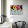 thumbnail image 4 of Acheng  Cololful Flower Painting - Abstract Floral Canvas Wall Art - Big Artwork for Livingroom Bedroom Over Bed Sofa Decor 16x12in, 4 of 6