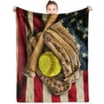 thumbnail image 2 of Softball Blanket Softball Gift for Teens, Flannel Soft Warm Plush Sport Throw Blanket for Girls Boys Kids Teen Softball Lovers All Season Couch Sofa Bed Living Room Home Decor(40"x50"), 2 of 7