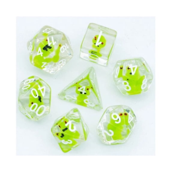 Foam Brain Games Poly Set - Frog w/White (7) New