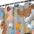 thumbnail image 3 of Cavalier King Charles Spaniel Dog and Flower Shower Curtain 84"x72" ,Bathroom Decorative Shower Curtains Set with 12 Hooks,Modern Waterproof Washable Shower Curtain, 3 of 6