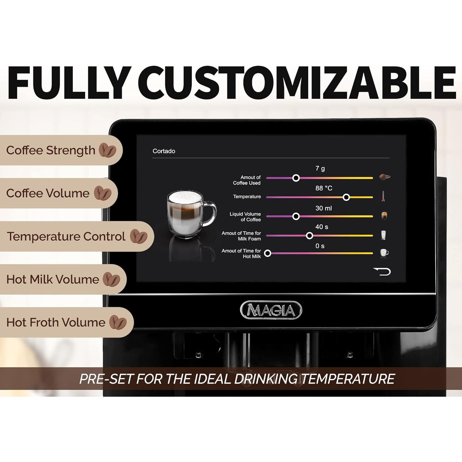 Magia Super Automatic Coffee Espresso Machine Espresso Coffee Maker 1800ml by Zulay Kitchen - Silver