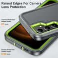 thumbnail image 6 of Stand Case for Samsung Galaxy S23 FE with Metal Kickstand Hard PC & TPU Back Shockproof [Military Grade Protection] Heavy Duty Rugged Hybird Protective Cover for Samsung Galaxy S23 FE, Gray+Green, 6 of 9