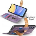 thumbnail image 5 of Decase Fashion Anti-Scratch Case for Motorola Moto G 5G (2024) Shockproof Wallet Cover with RFID Blocking Wrist Strap Flip Credit Card Holder Slot, Folio PU Leather+TPU Bumper Back Cover,Purple, 5 of 6