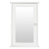 Bathroom Cabinet Wall Mount Mirrored Medicine Cabinet Storage Organizer with Single Door and 3 Adjustable Shelves White