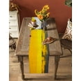 thumbnail image 4 of Abstract Yellow Grey Burlap Cotton Table Runner 13x60 Inches Long, Simple Oil Painting Style Art Farmhouse Table Runners, Outdoor Dining Tablecloths Decor for Baby Shower/Party/Wedding, 4 of 6