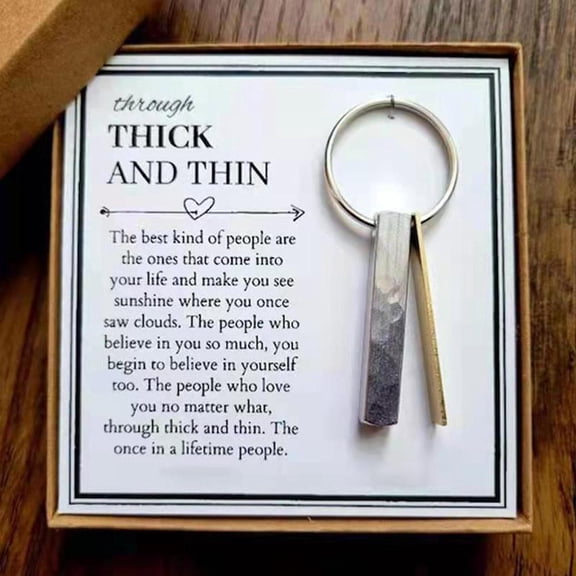 Thick And Thin Friendship Keychain Best Friend Keychain Christmas Gifts for Women Thank You Gift To Soul Sister