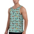 thumbnail image 2 of Easygdp Dachshund Dog Puppy Men's Tank Top, Sleeveless Muscle T Shirts, Breathable, Quick-Dry, Loose for Gym, Running, Fitness - Large, 2 of 9